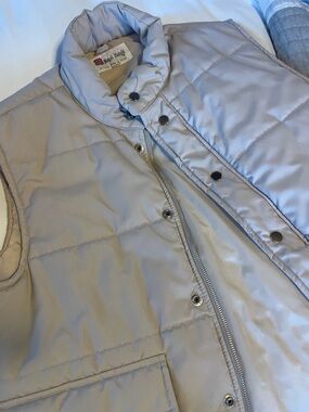 Vintage Men's Quilted Beige Puffer Vest - Casual Layering